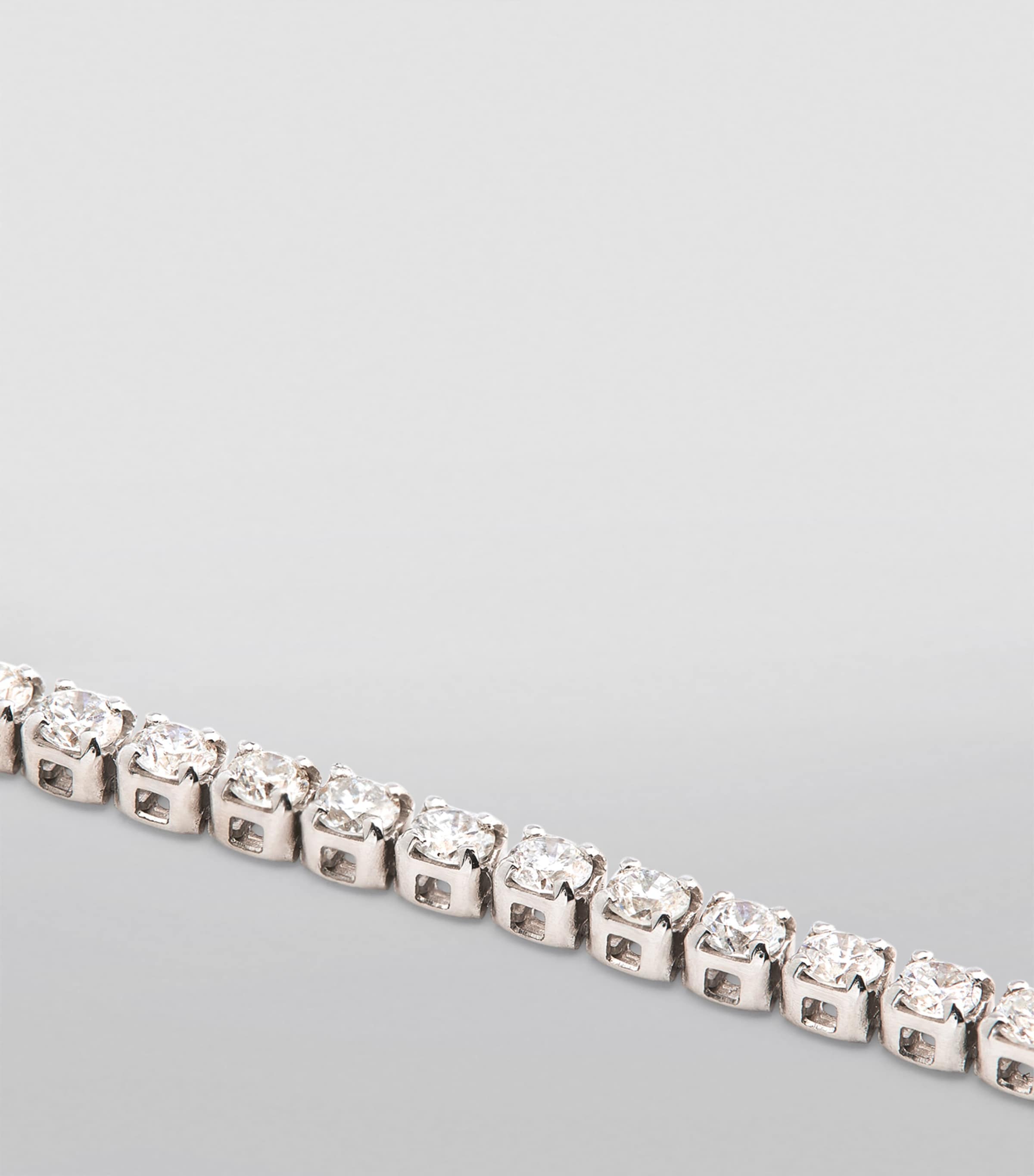 White Gold and Diamond Single Line Thread Bracelet