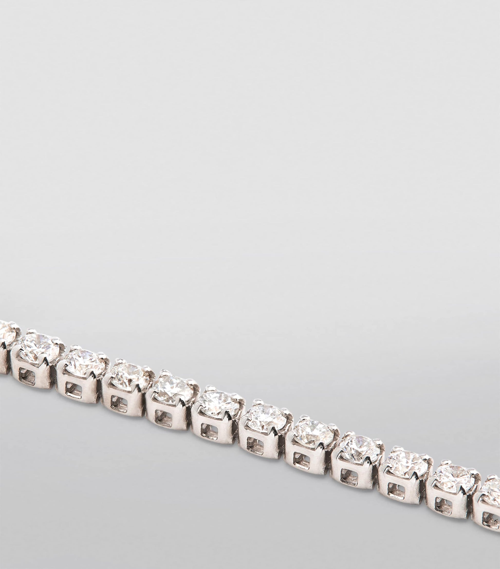 White Gold and Diamond Single Line Thread Bracelet