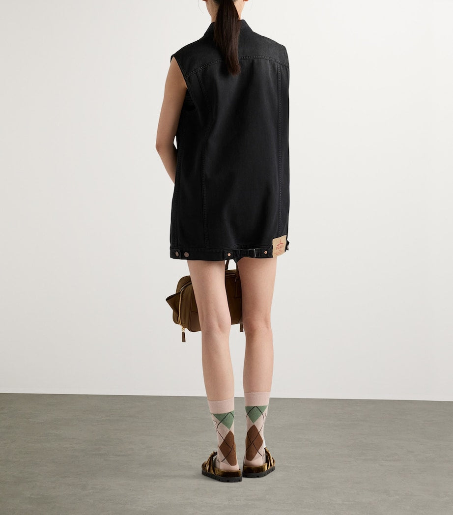 Prada Black Denim Mini Dress
