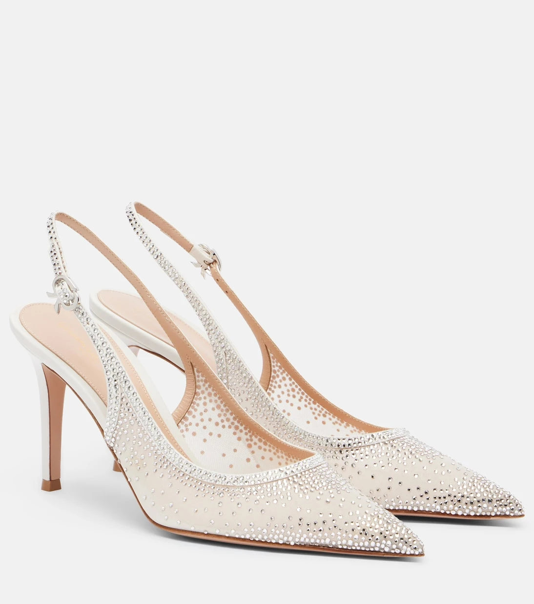 Gianvito Rossi - Regina embellished leather slingback pumps