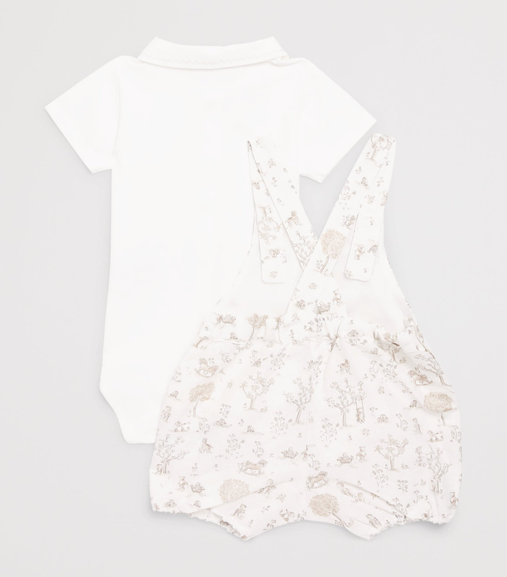 Tartine et Chocolat Linen-Cotton Bodysuit and Dungarees Set (1-18 Months)