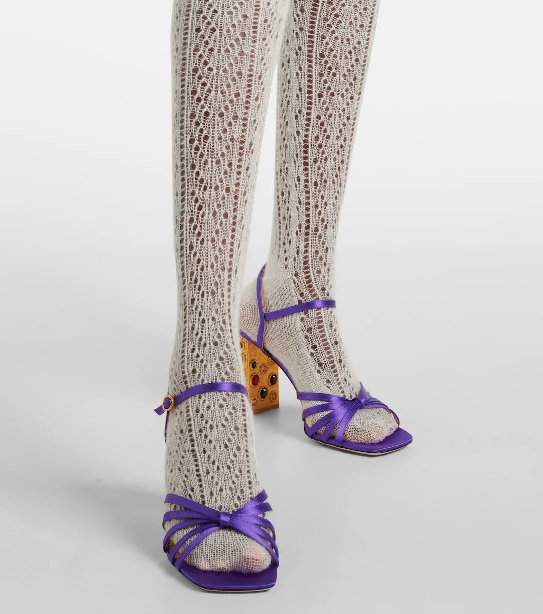 Valentino - Logo wool-blend tights