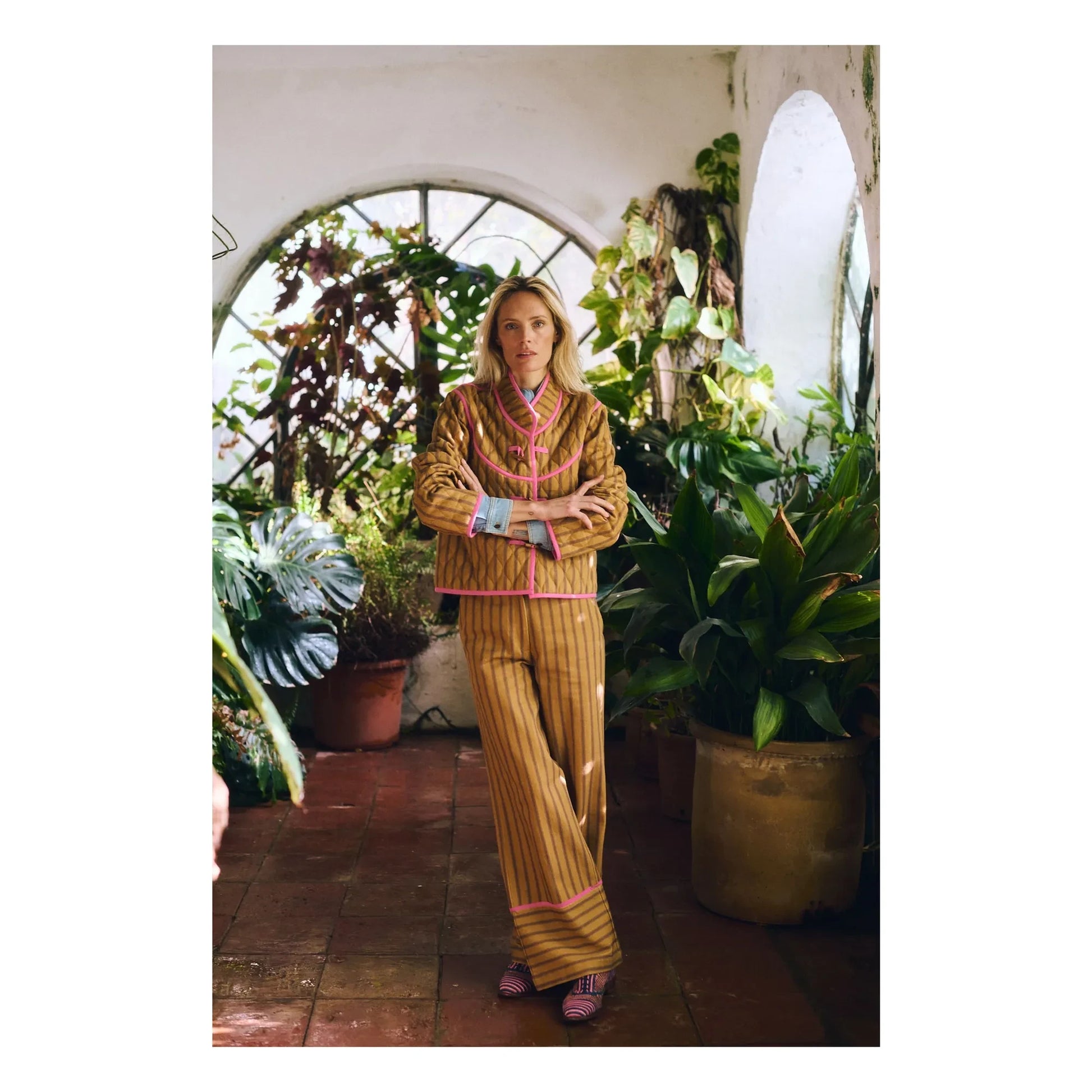 Maria de la Orden - Jupiter Cotton Stripe Jacket | Mustard