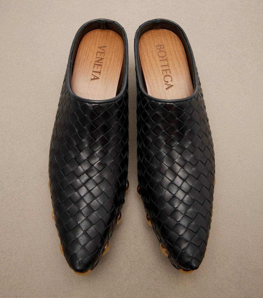 Bottega Veneta - Gondola Intrecciato studded leather clogs