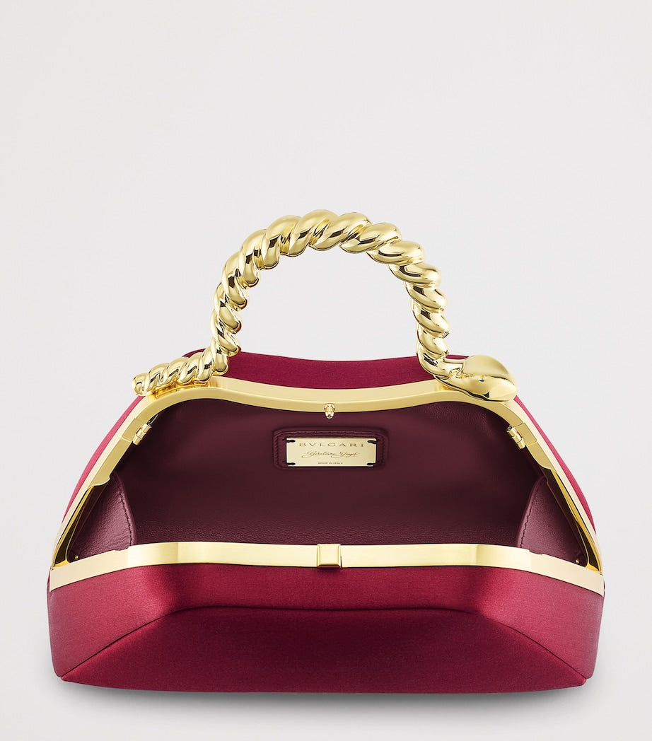 Red x Geraldine Guyot Mini Satin Serpentine Top-Handle Bag