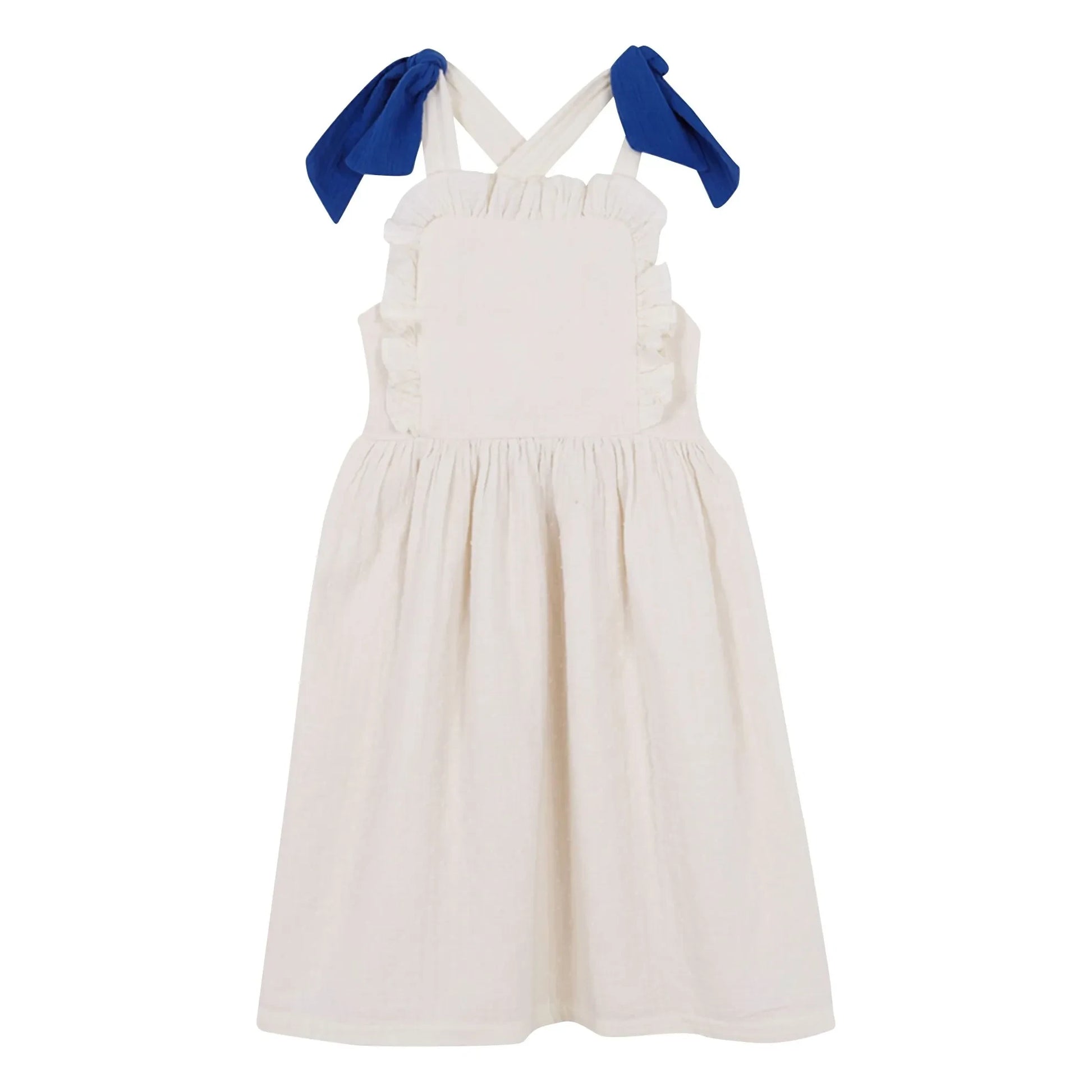 birinit - Plumetis Organic Cotton Midi Dress | Ivory