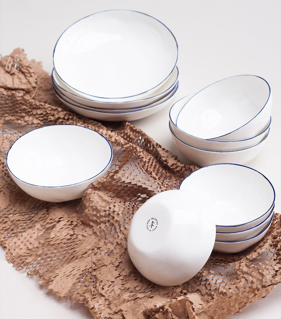 FELDSPAR Set of 4 Cobalt Pasta Bowls (22cm)