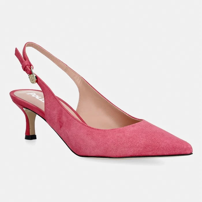 Pollini обувки с ток от велур