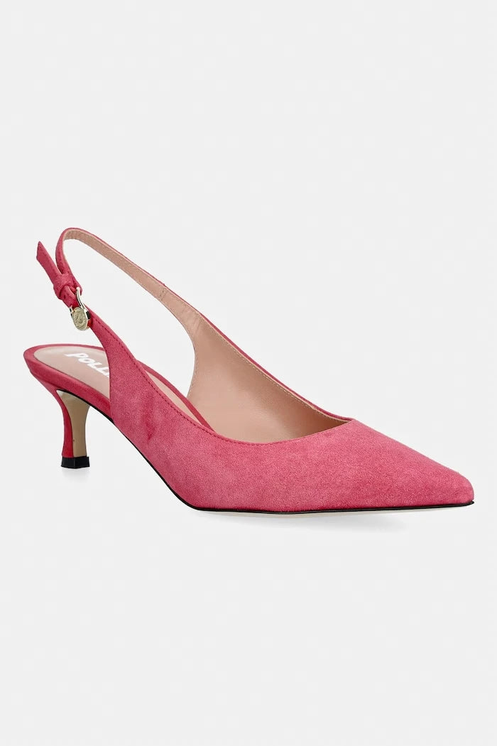 Pollini обувки с ток от велур