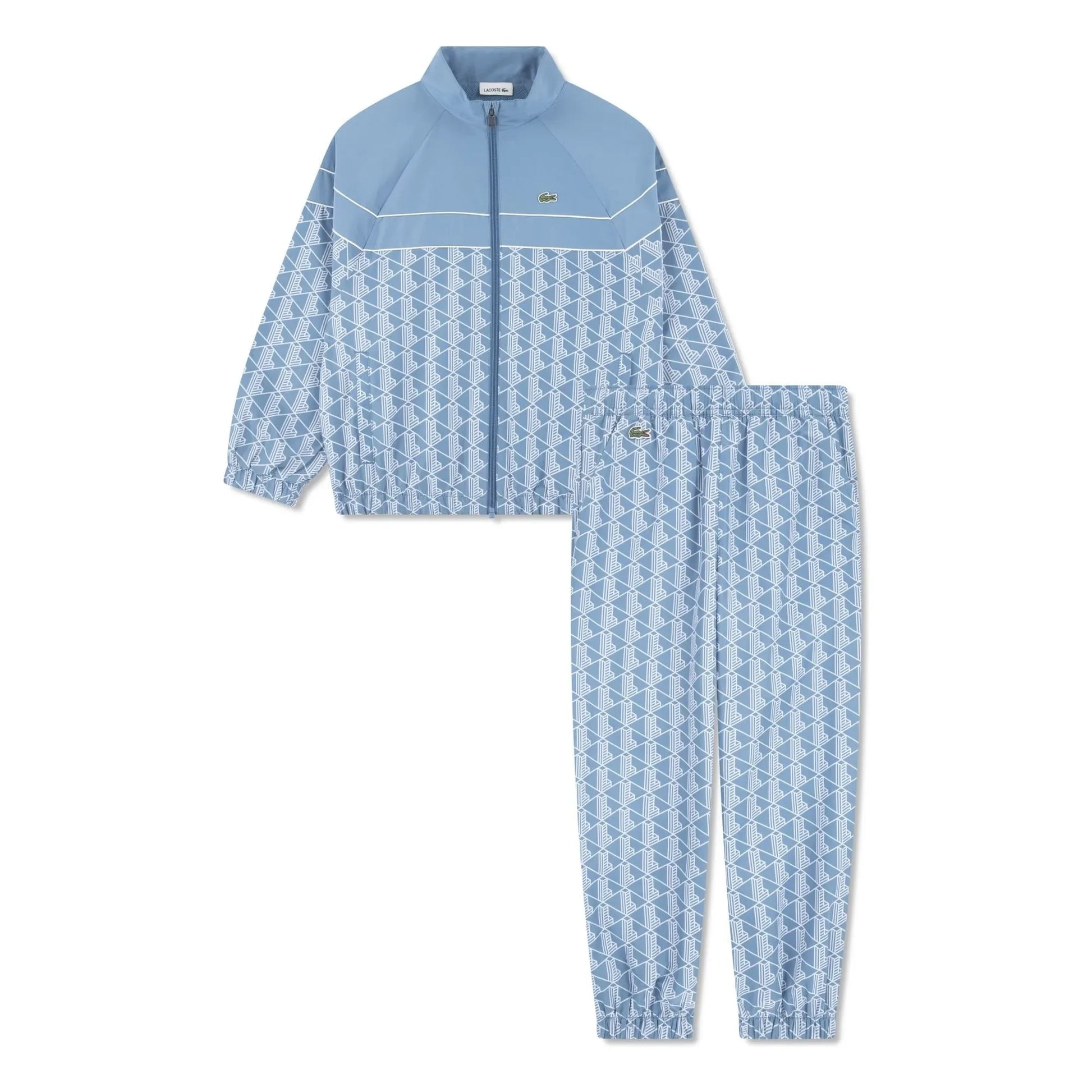 Lacoste - Monogrammed Recycled Fiber Jacket and Jogger Set | Light Blue