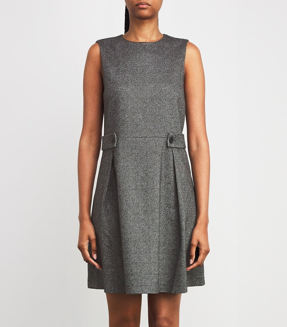 Houndstooth Tailored Mini Dress DARK GREY