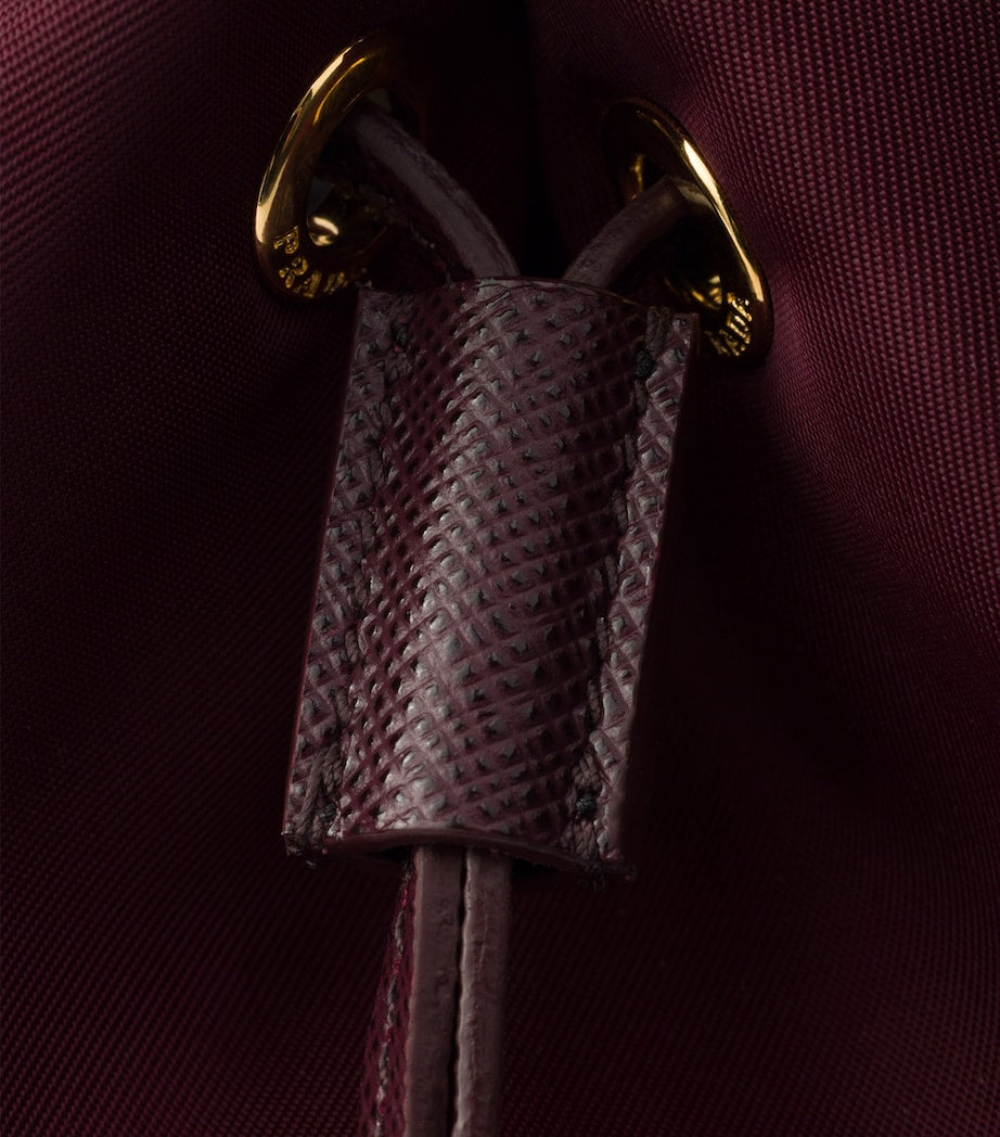 Prada Burgundy Re-Nylon Duet Bucket Bag