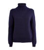 Navy Cashmere Rollneck Sweater