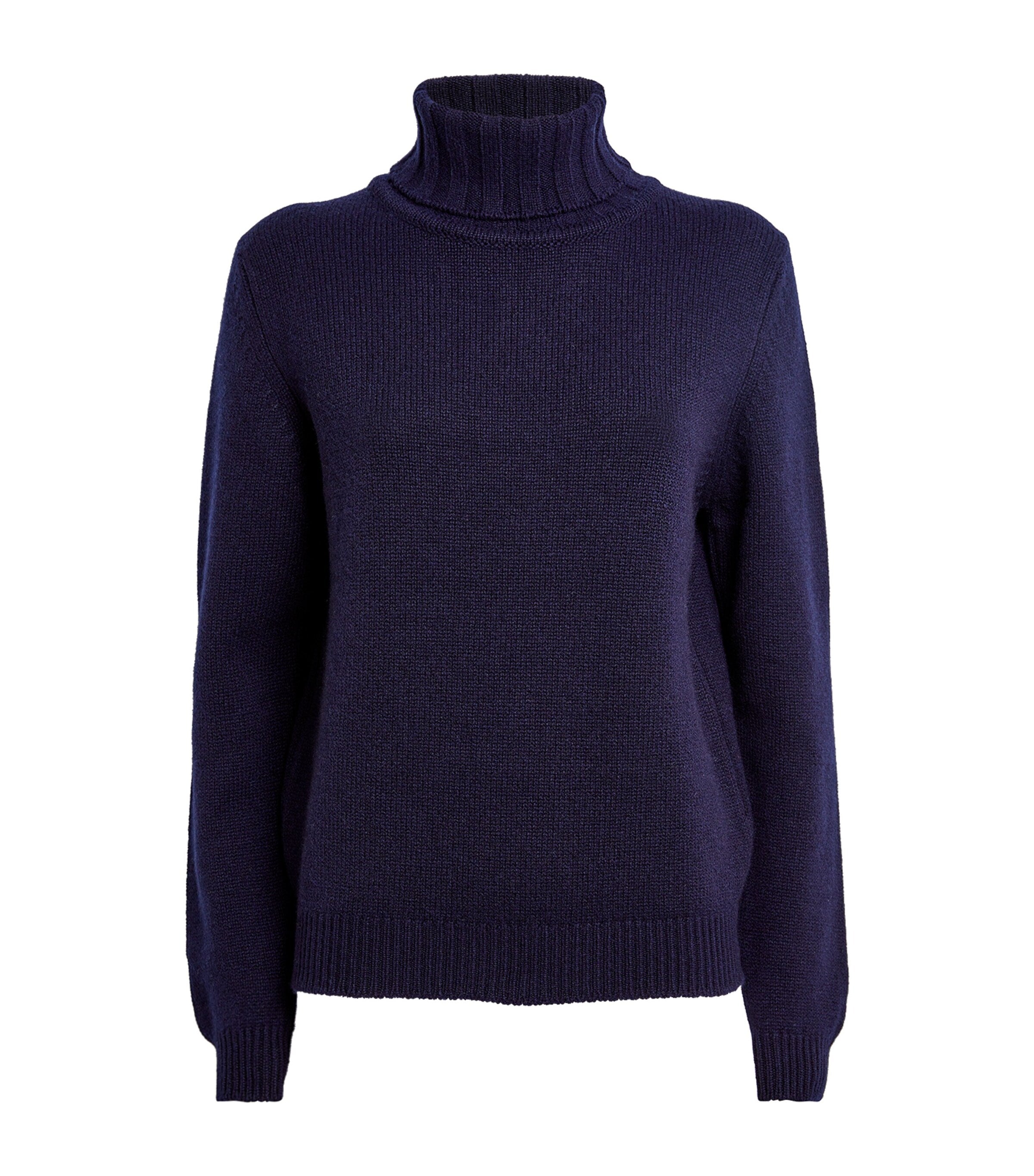Navy Cashmere Rollneck Sweater