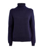 Navy Cashmere Rollneck Sweater