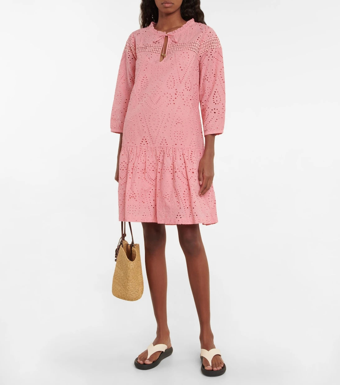 Heidi Klein - Broderie anglaise cotton minidress