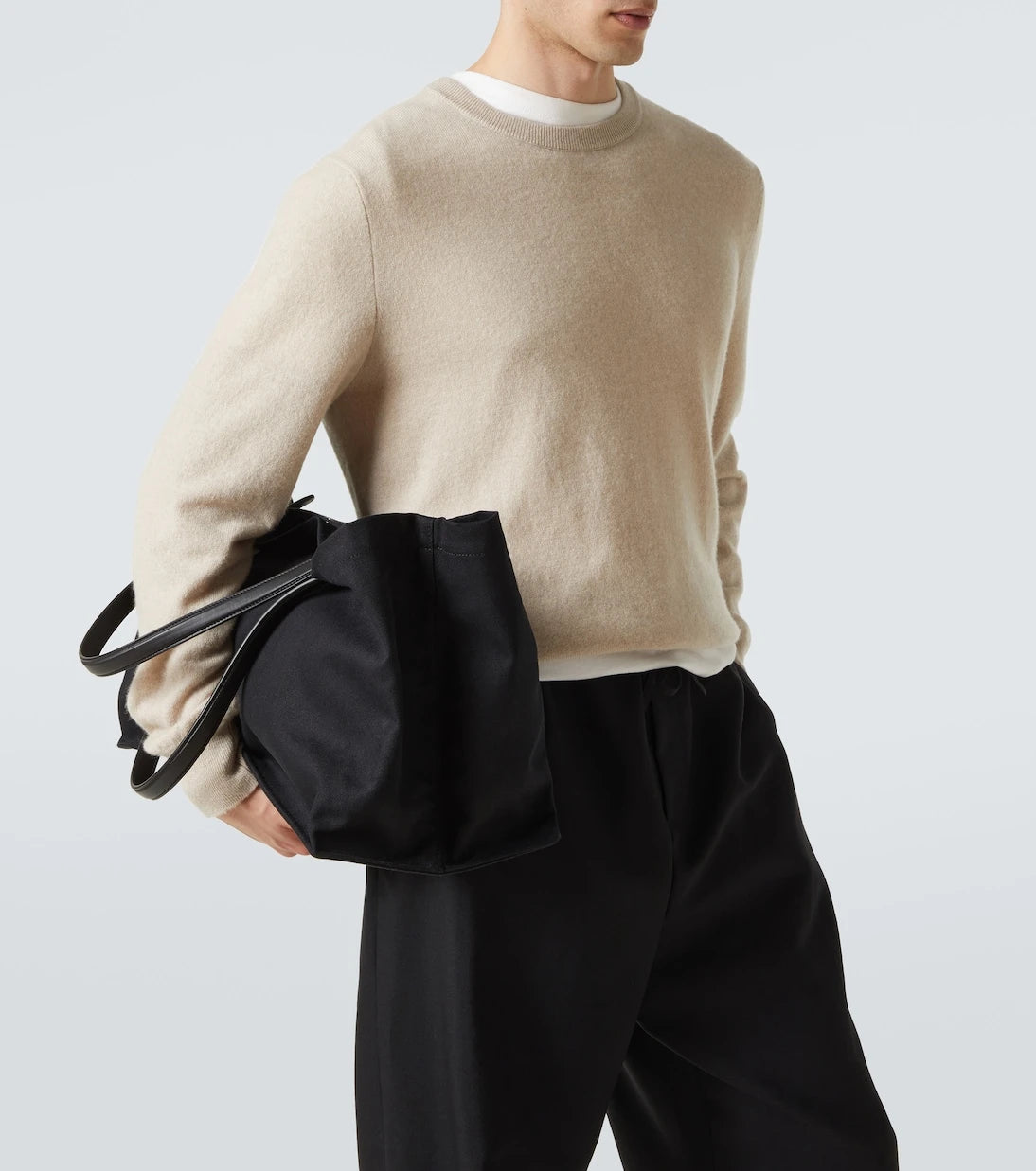 The Row - Idaho XL leather-trimmed canvas tote bag