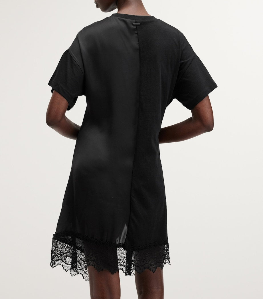 AllSaints Black Lana Panelled Mini Dress