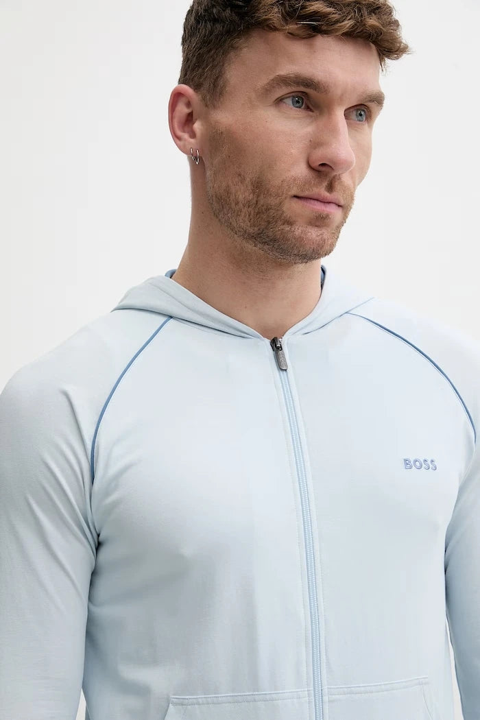 BOSS erkek pamuk ve elastan fermuarlı kapüşonlu sweatshirt Mix&Match Jacket H