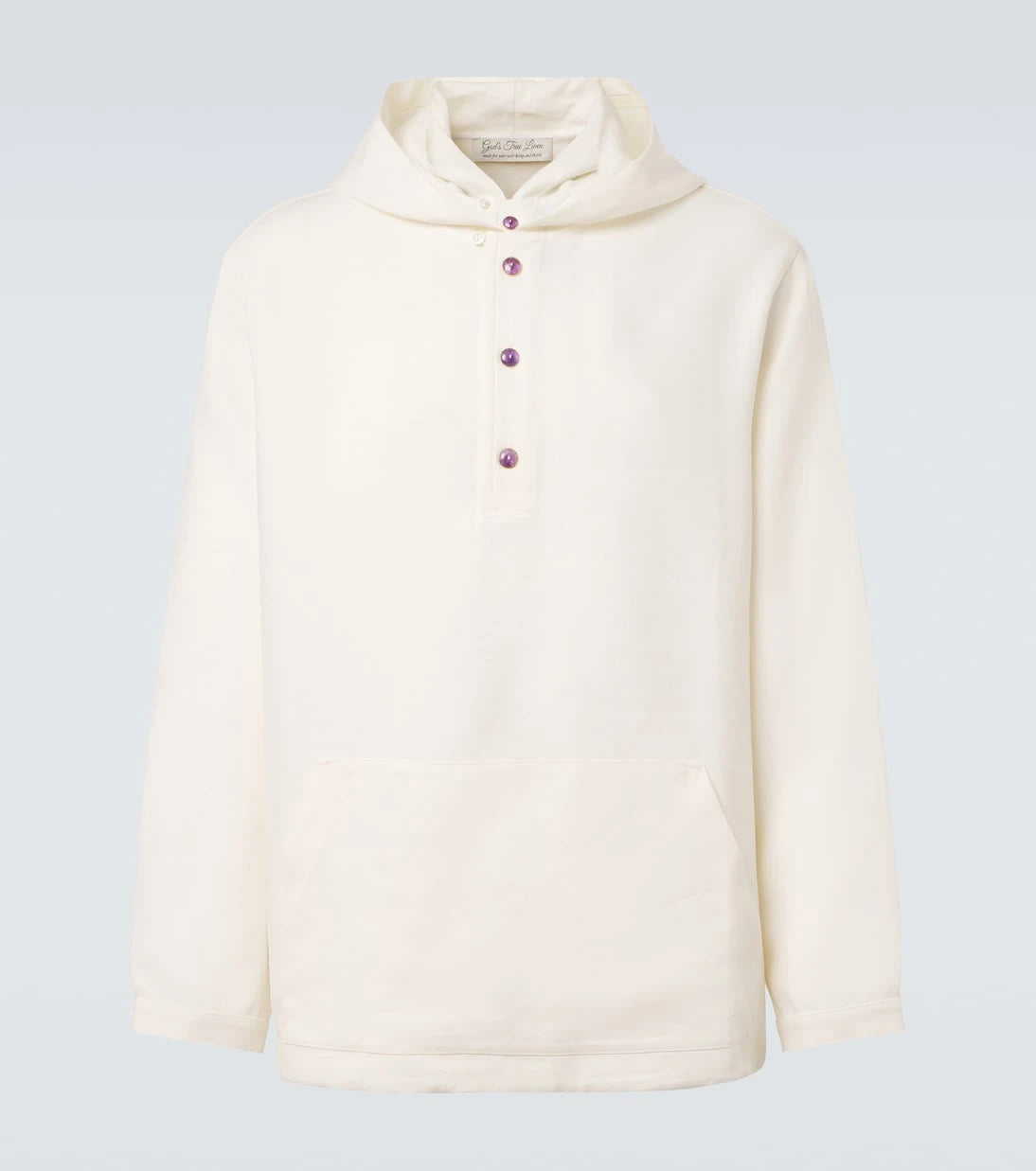 God's True Cashmere - Hooded linen jacket with amethyst