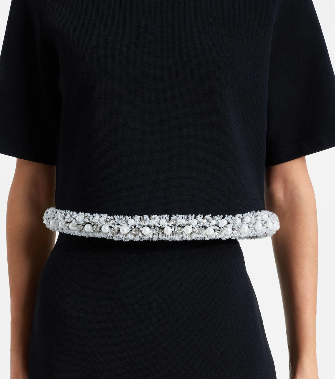 Simkhai - Ozelle embellished knitted crop top