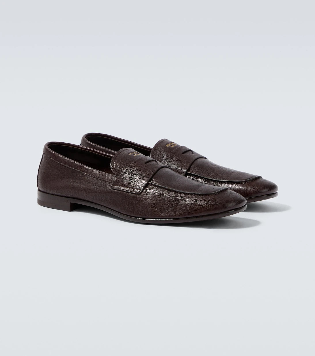 Prada - Logo leather penny loafers