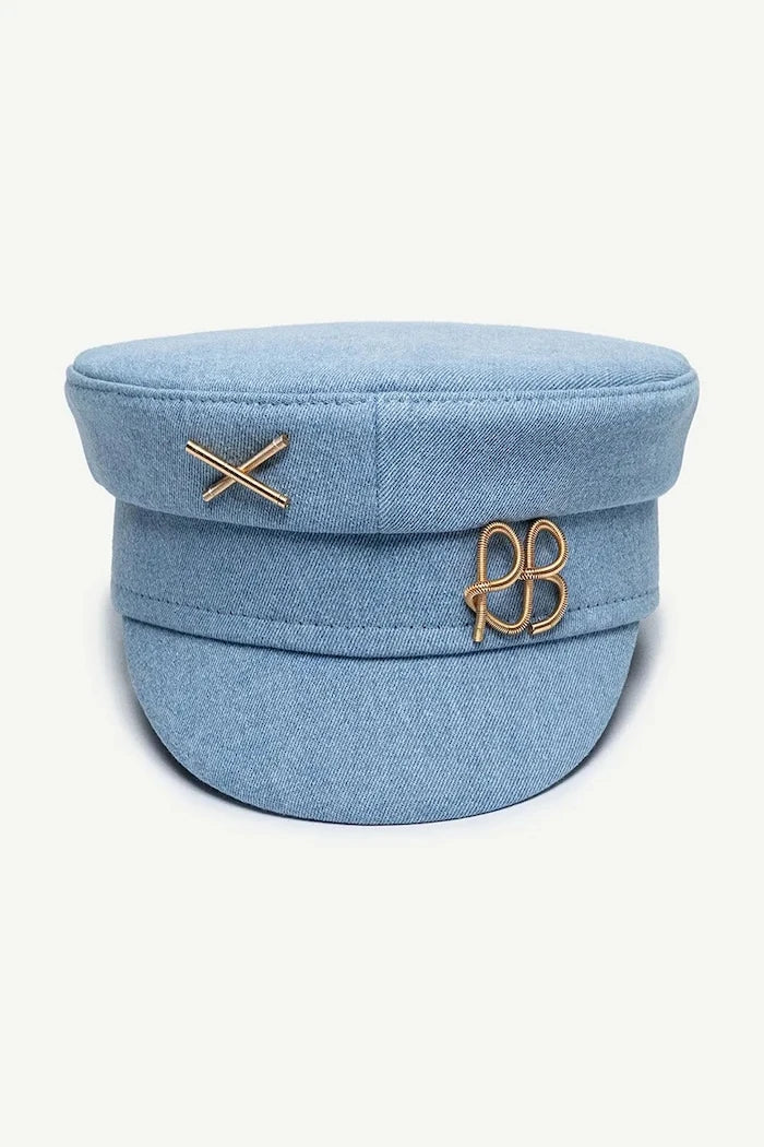 RUSLAN BAGINSKIY denim kadın kasket Denim Baker Boy Cap