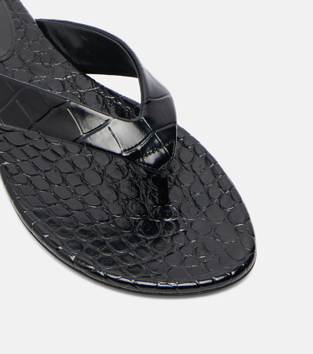Le Monde Béryl - Croc-effect leather thong sandals