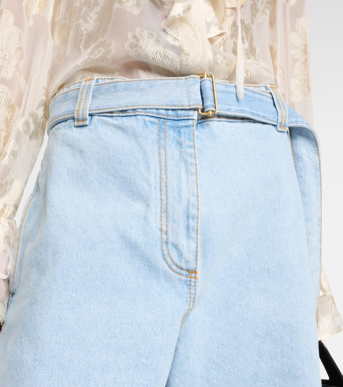 Etro - Embroidered denim shorts
