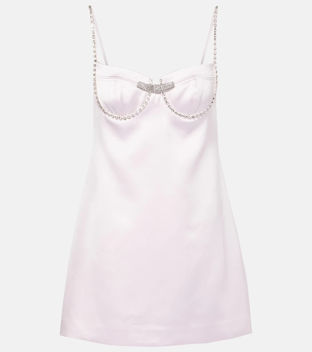Self-Portrait - Embellished satin minidress