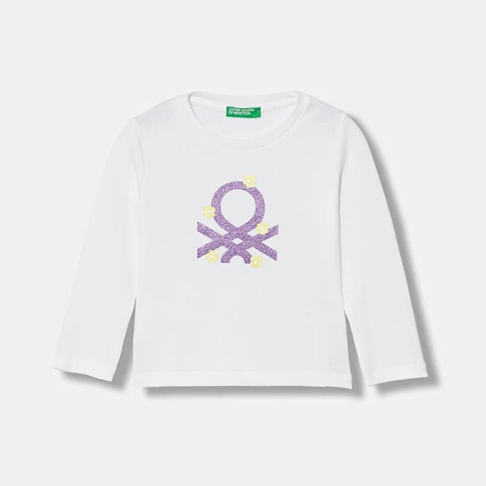 United Colors of Benetton çocuklar için pamuklu uzun kollu bluz