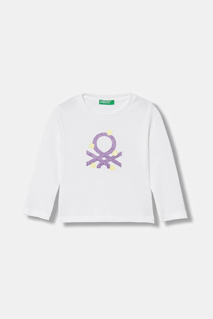 United Colors of Benetton çocuklar için pamuklu uzun kollu bluz