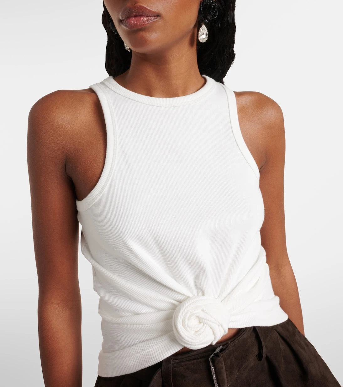 Magda Butrym - Gathered cotton-blend tank top