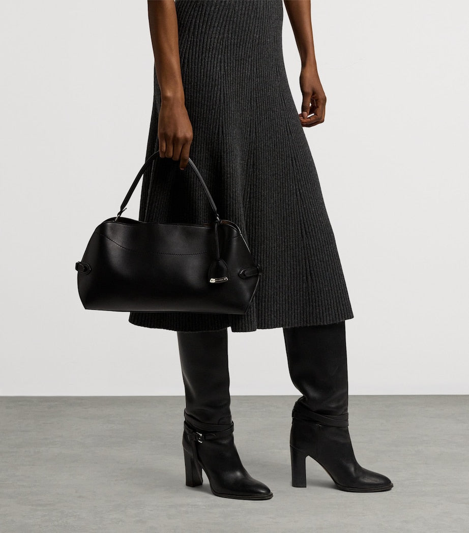 Black Leather Ralph Shoulder Bag