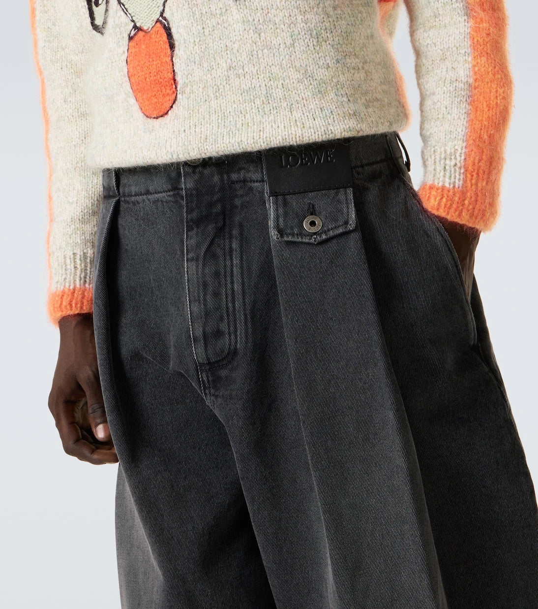 Loewe - Pleated barrel-leg jeans