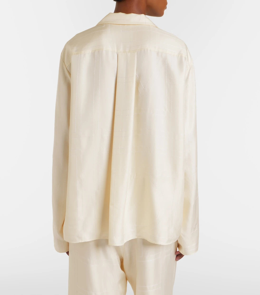 Toteme - Monogram silk satin pajama shirt