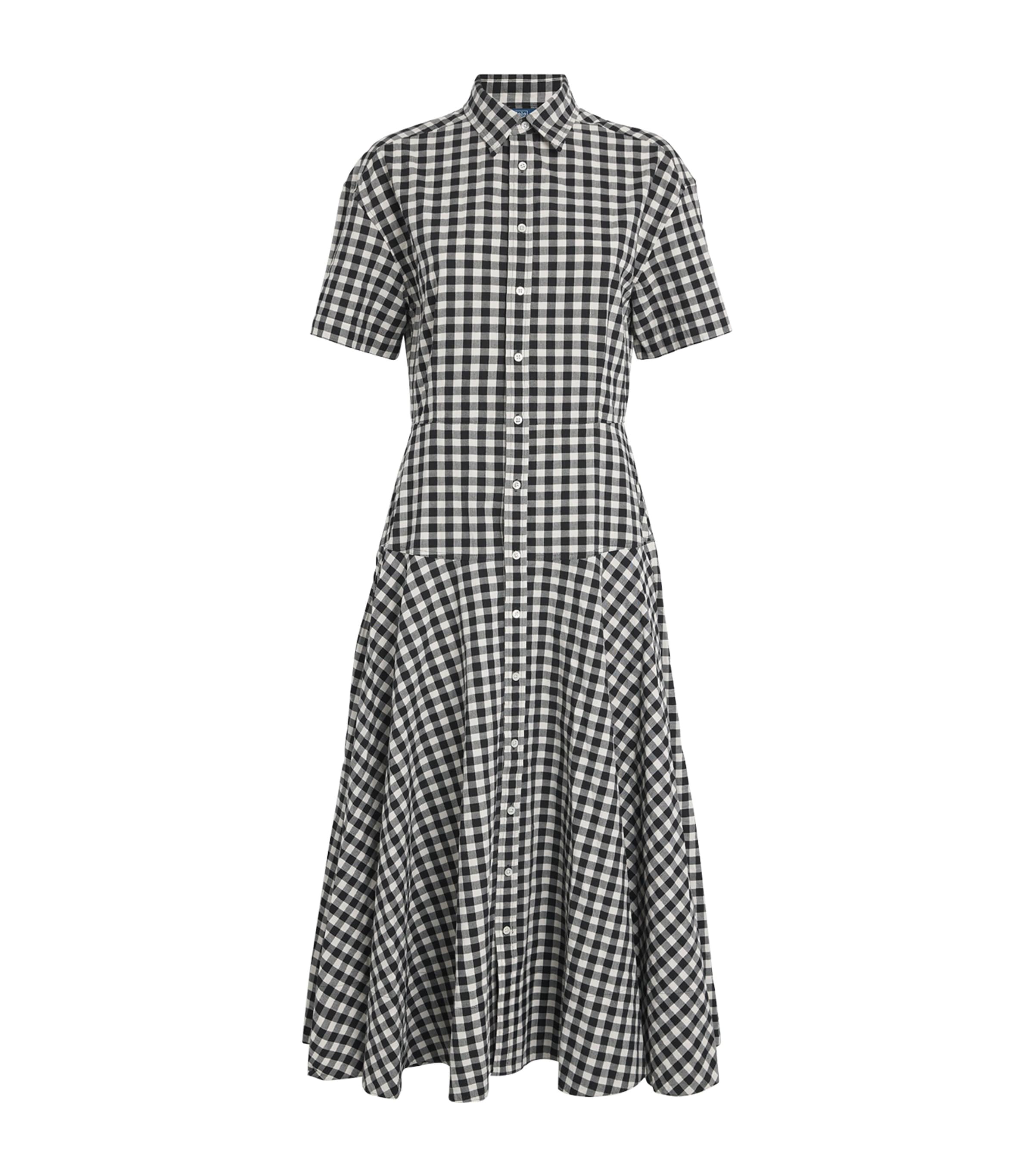 Polo Ralph Lauren Multi Cotton Check Midi Shirt Dress
