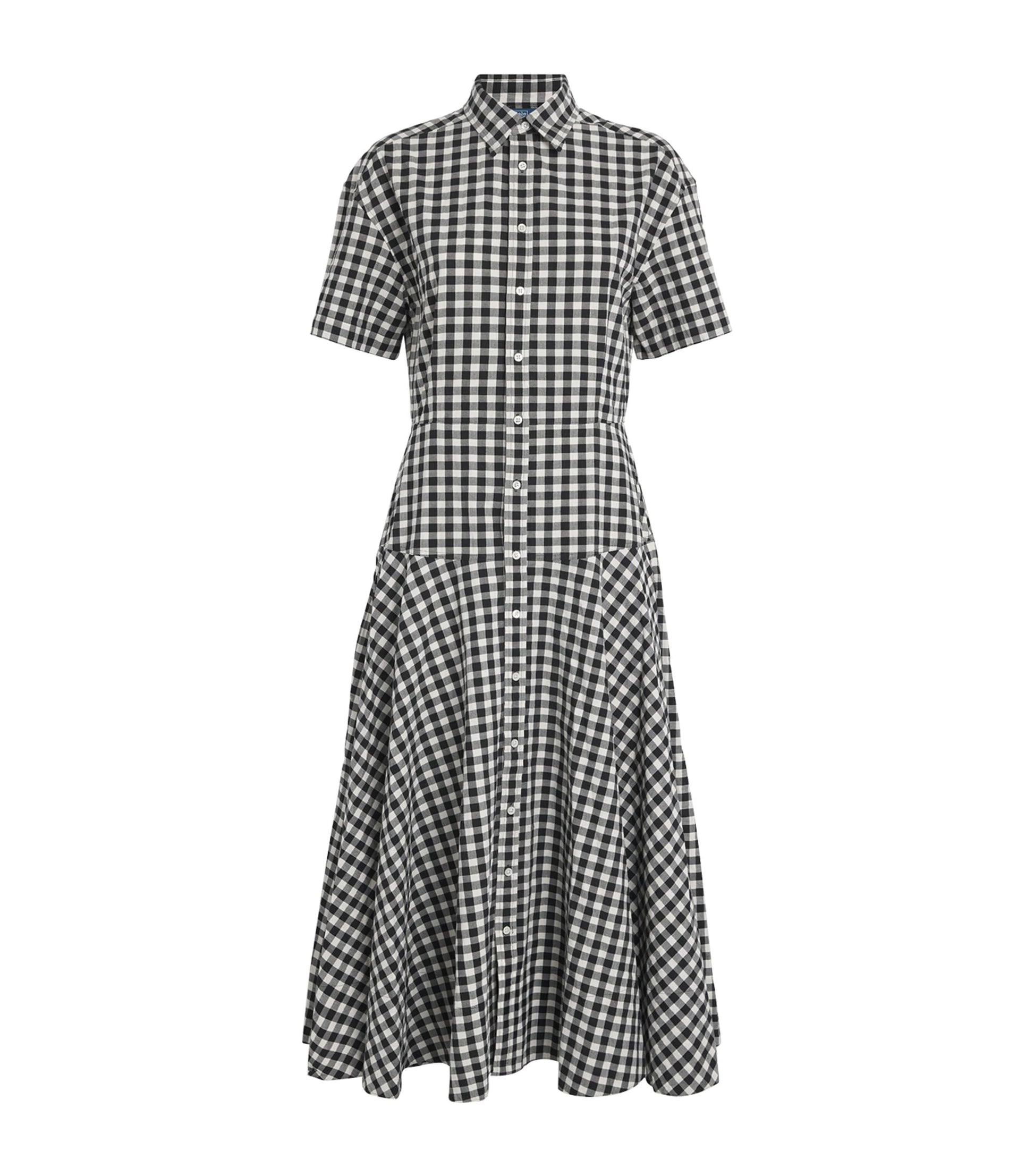 Polo Ralph Lauren Multi Cotton Check Midi Shirt Dress