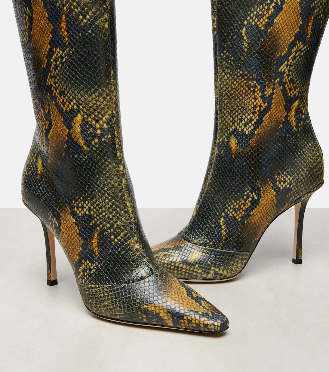 Jimmy Choo - حذاء برقبة عالية من الجلد "Archive Boot 100"