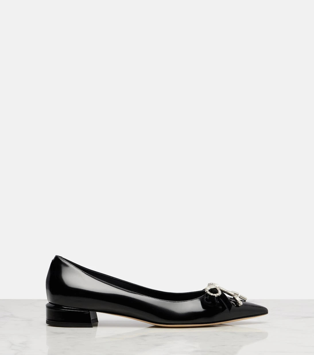 Jimmy Choo - Auria bow-detail leather ballet flats
