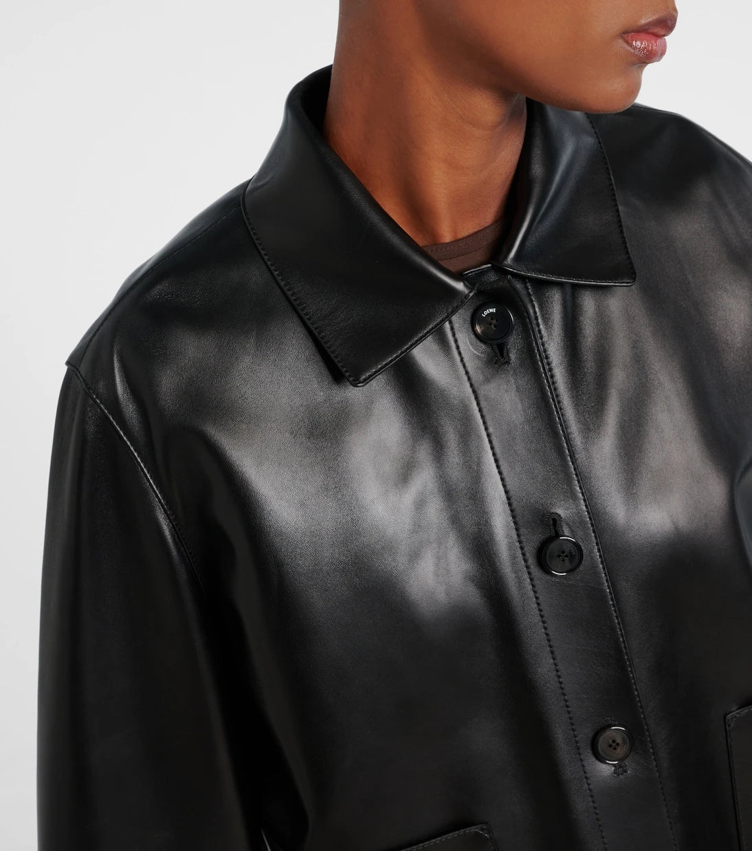 Loewe - Shearling-trimmed leather jacket