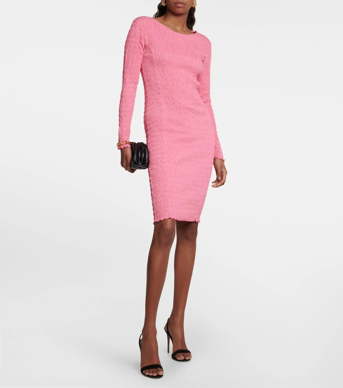 Patou - Smocked cotton-jersey mini dress