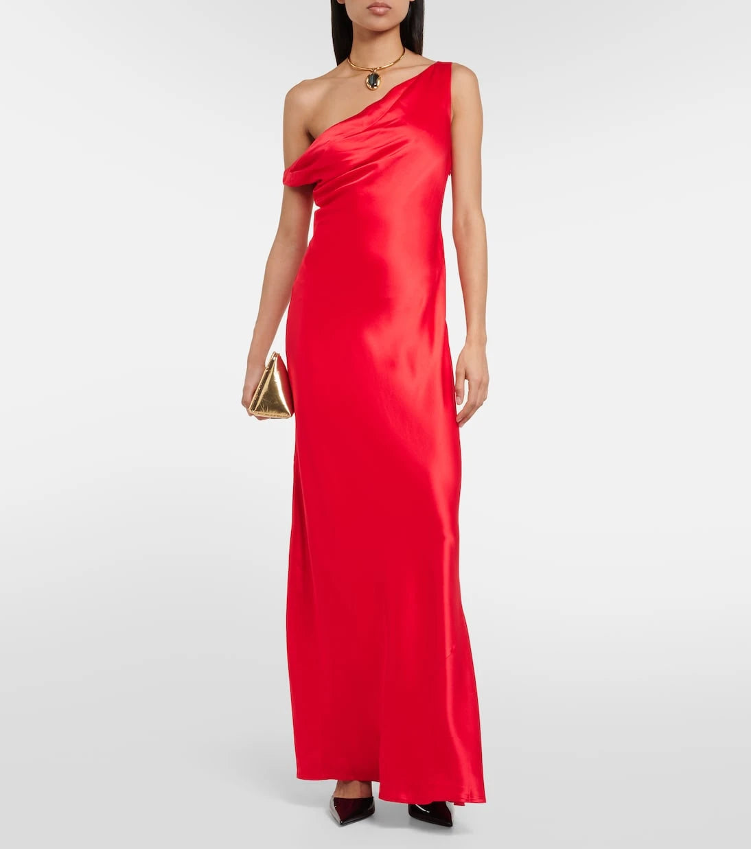 Staud - Ashanti one-shoulder satin gown