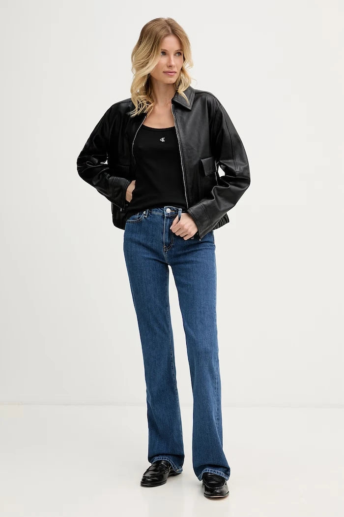 Calvin Klein Jeans топ дамски от памук с еластан