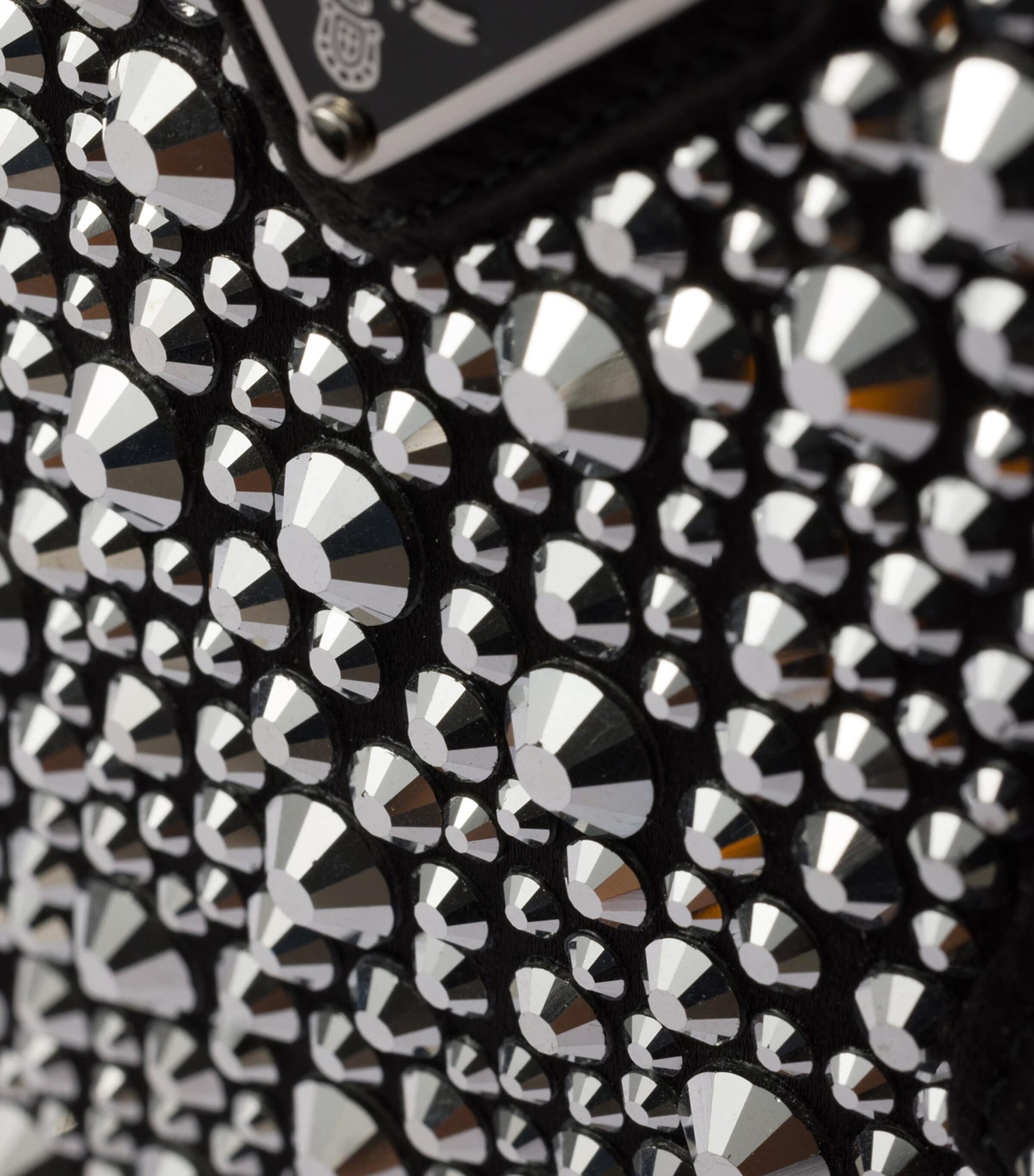 Metallic Micro Satin Crystal-Embellished Galleria Top-Handle Bag