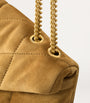 Green Toy Suede Puffer Shoulder Bag