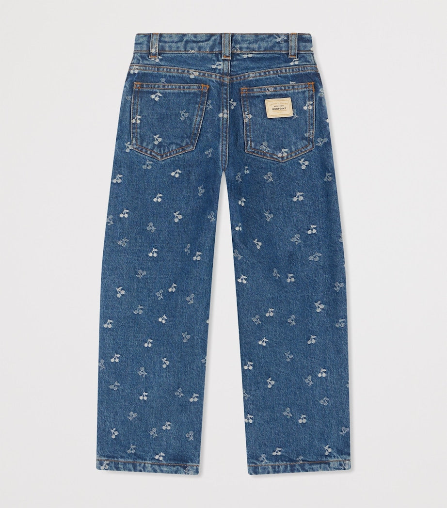 Bonpoint Cherry-Embellished Straight Jeans (10-14 Years)