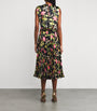 Saloni Multi Silk Pleated Gwen Midi Dress