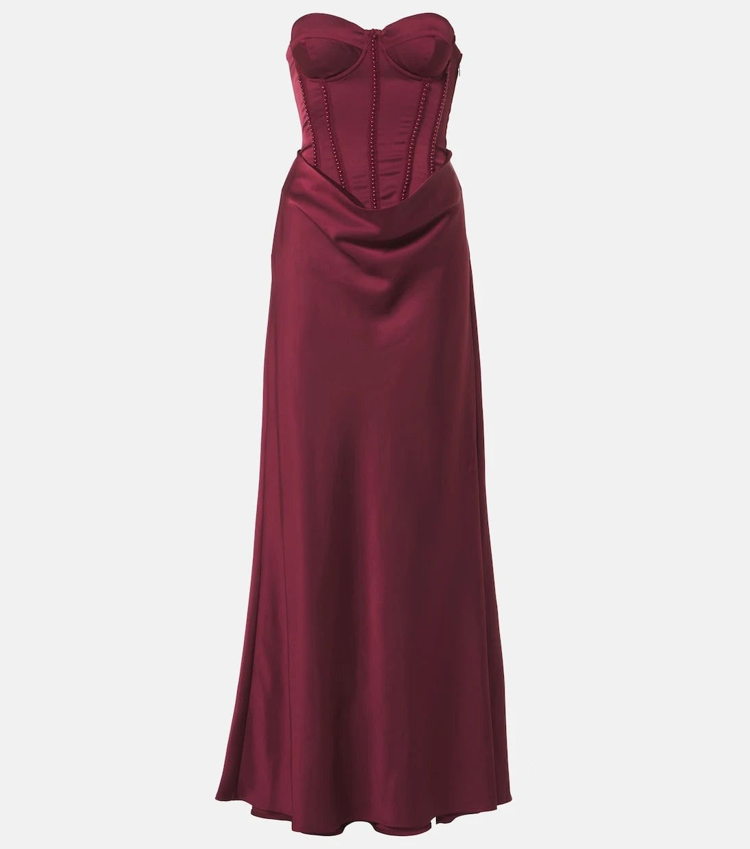 Rotate - Embellished draped satin corset gown
