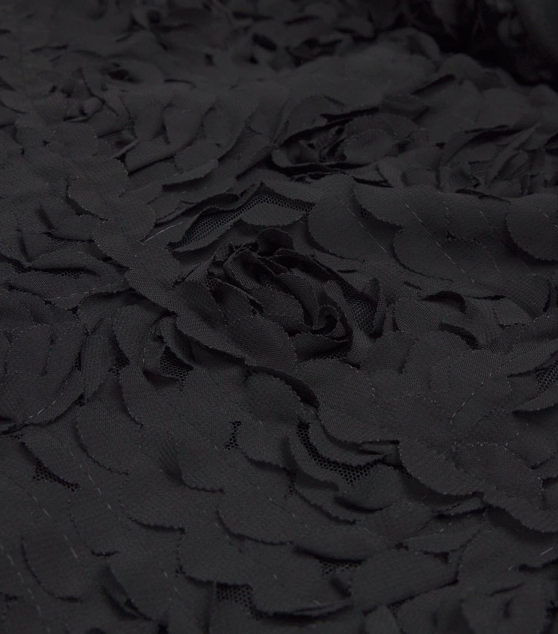 Black Tulle Embroidered Maxi Skirt